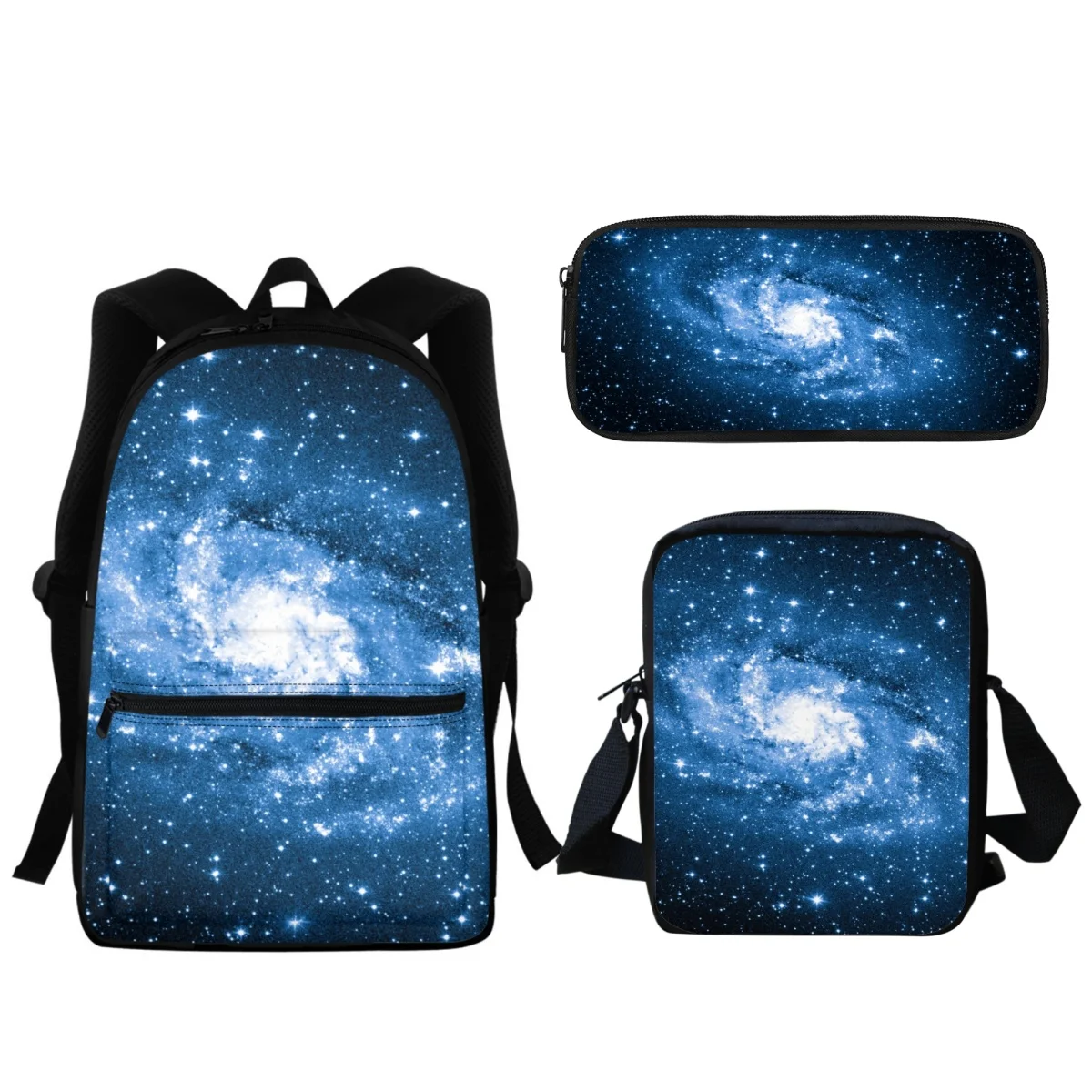 

3D Printing Galaxy Kids Backpack School Bag Set for Teen Kids Boys Girls SchoolBags Bookbags Pencil Case Stationery Gift New