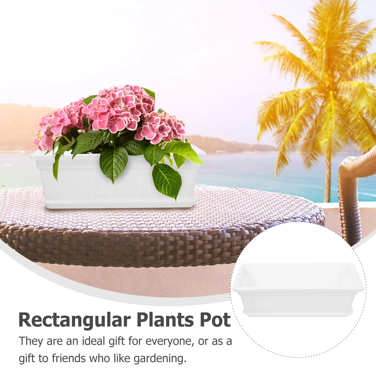 

2Pcs Vegetable Planting Pots Rectangular Balcony Flowerpots Thickened Plastic Durable Breathable Root Drainage Garden Container