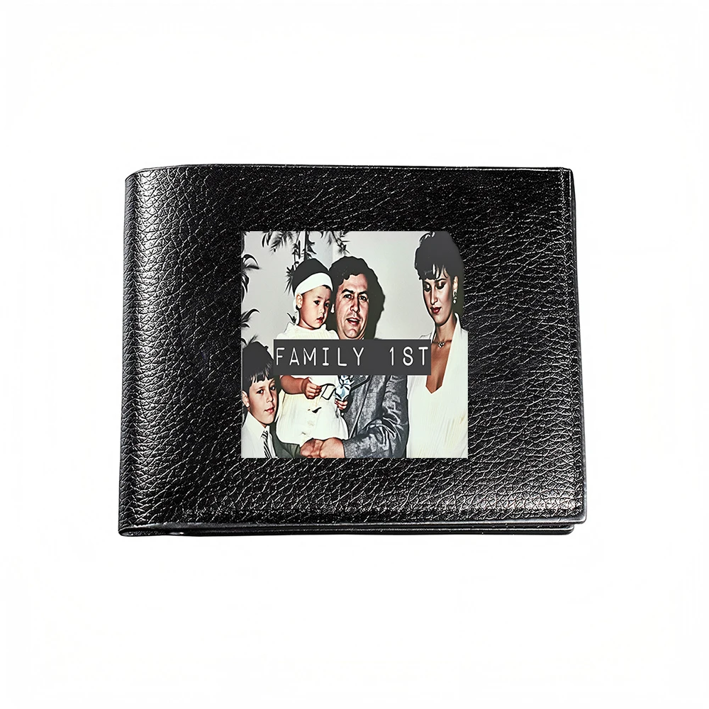 Family First Portrait Design Men's Wallet Card Holder Casual Business Fashion Print Style