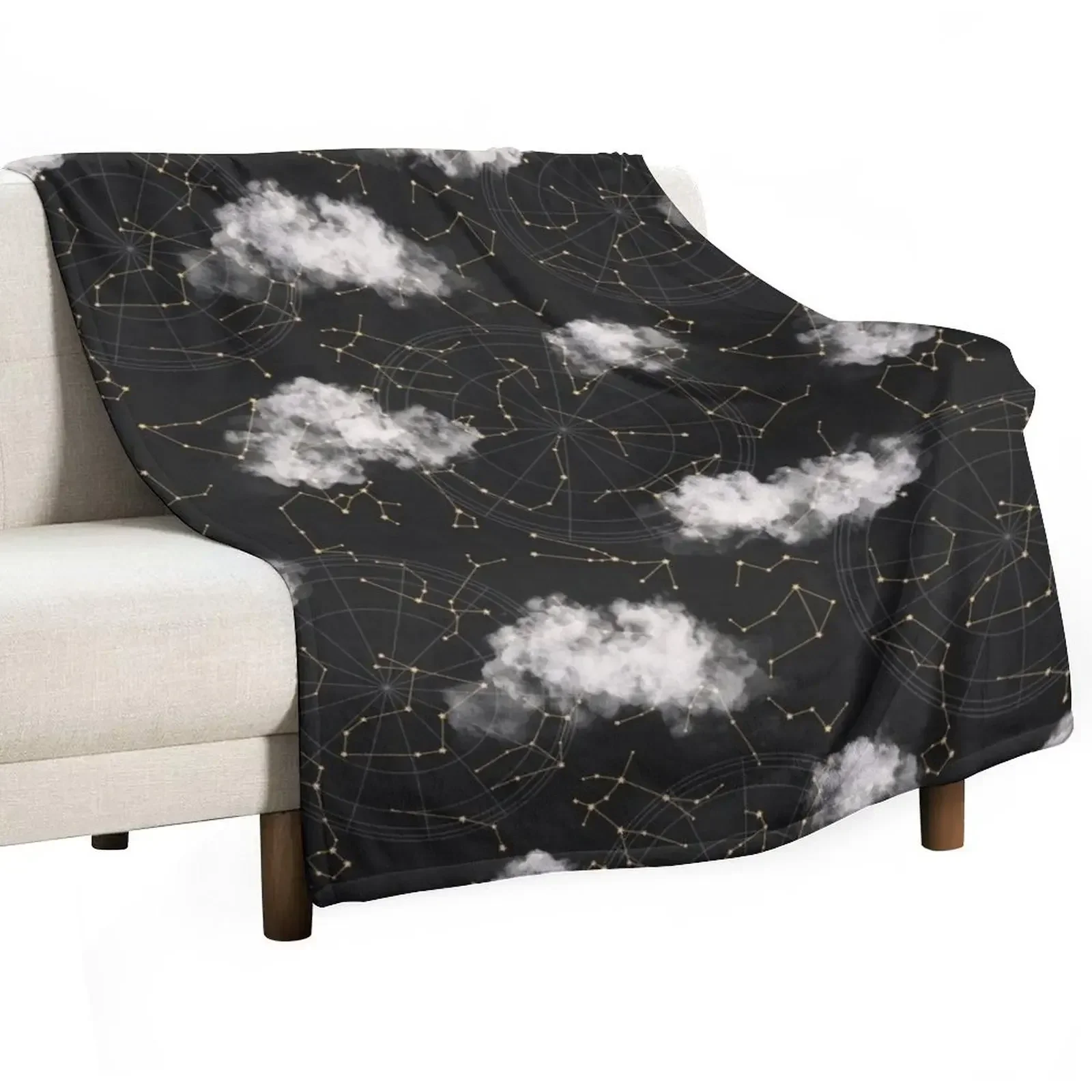 Astrology Black Gold constellation Pattern Gift Premium Art Apparel Essential Motivation Inspiration Joy Mood Funn Throw Blanket