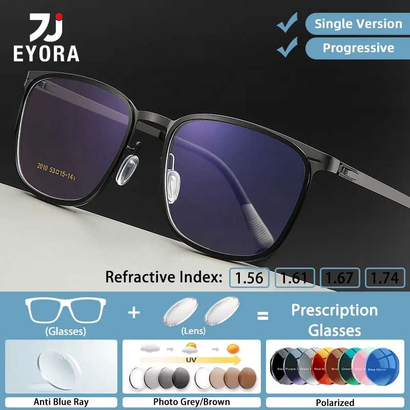 

EYORA Business Square TR90-Metal Men Reading Glasses Myopia Eyewear Hyperopia Anti Blue Ray Progressive Photochromic Eyewear