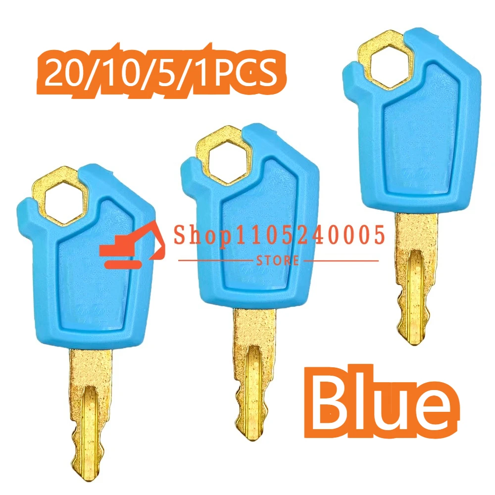 20/10/5/1pcs New 5P8500 Blue Ignition Start and Door Lock High Quality Key for Excavator Dozer Loader 5P8500