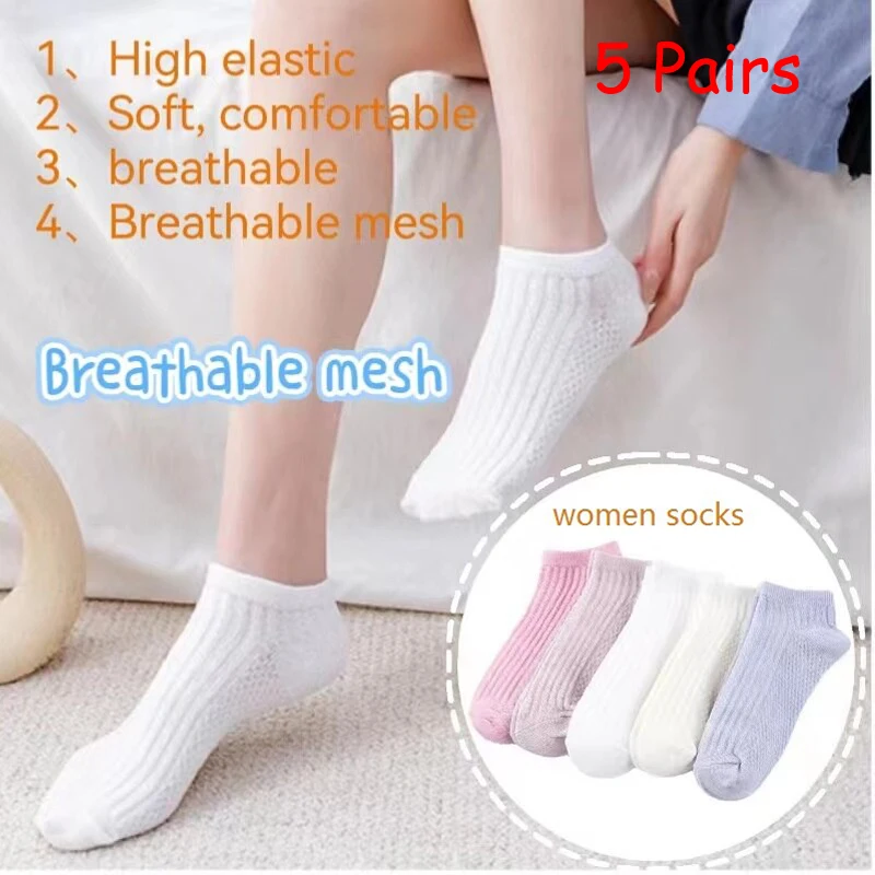 Chaussettes courtes à imprimé animal pour femmes, dessin animé d'été, tube bas cool, ensemble de chaussettes mignonnes, couvre-pieds de rinçage, nouvelle mode Kawaii, 5 paires par lot