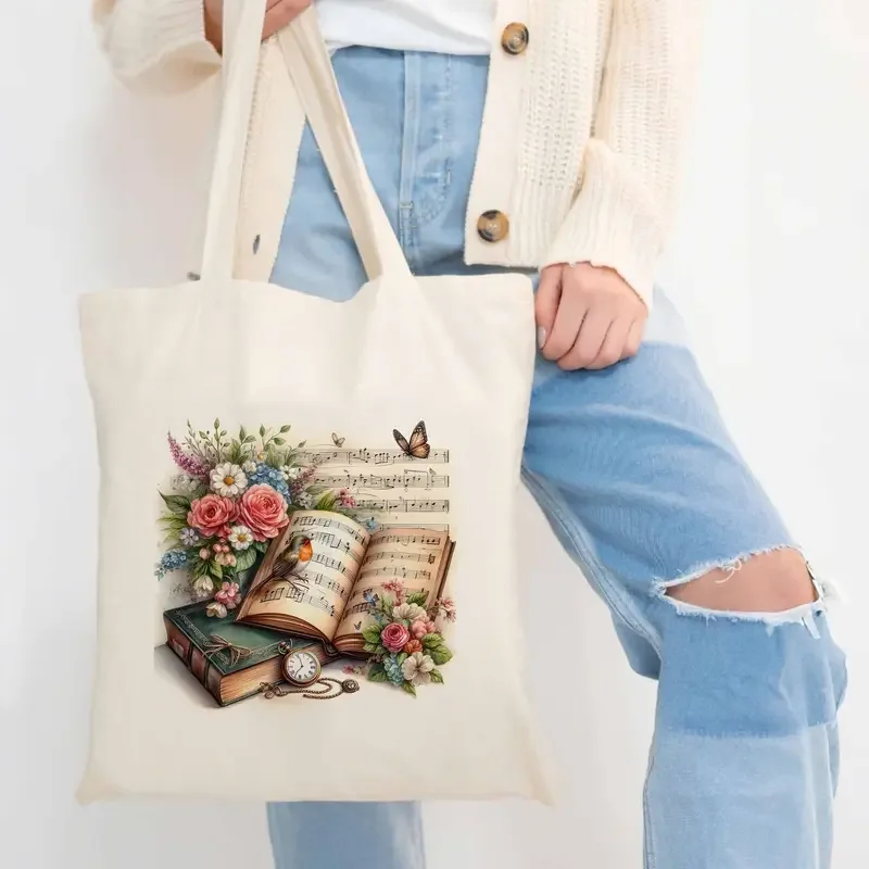 Borsa tote in tela con grafica - Vintage Fashion Magazines recensione e prezzo