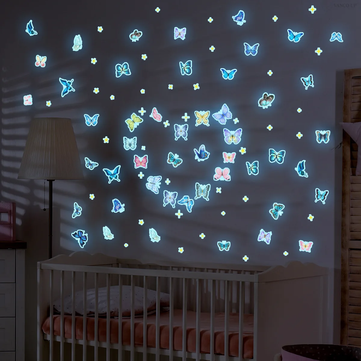 Creative Color Luminous Sticker Living Room Bedroom Children's Room Fluorescent Sticker Home Decoration Wall Sticker