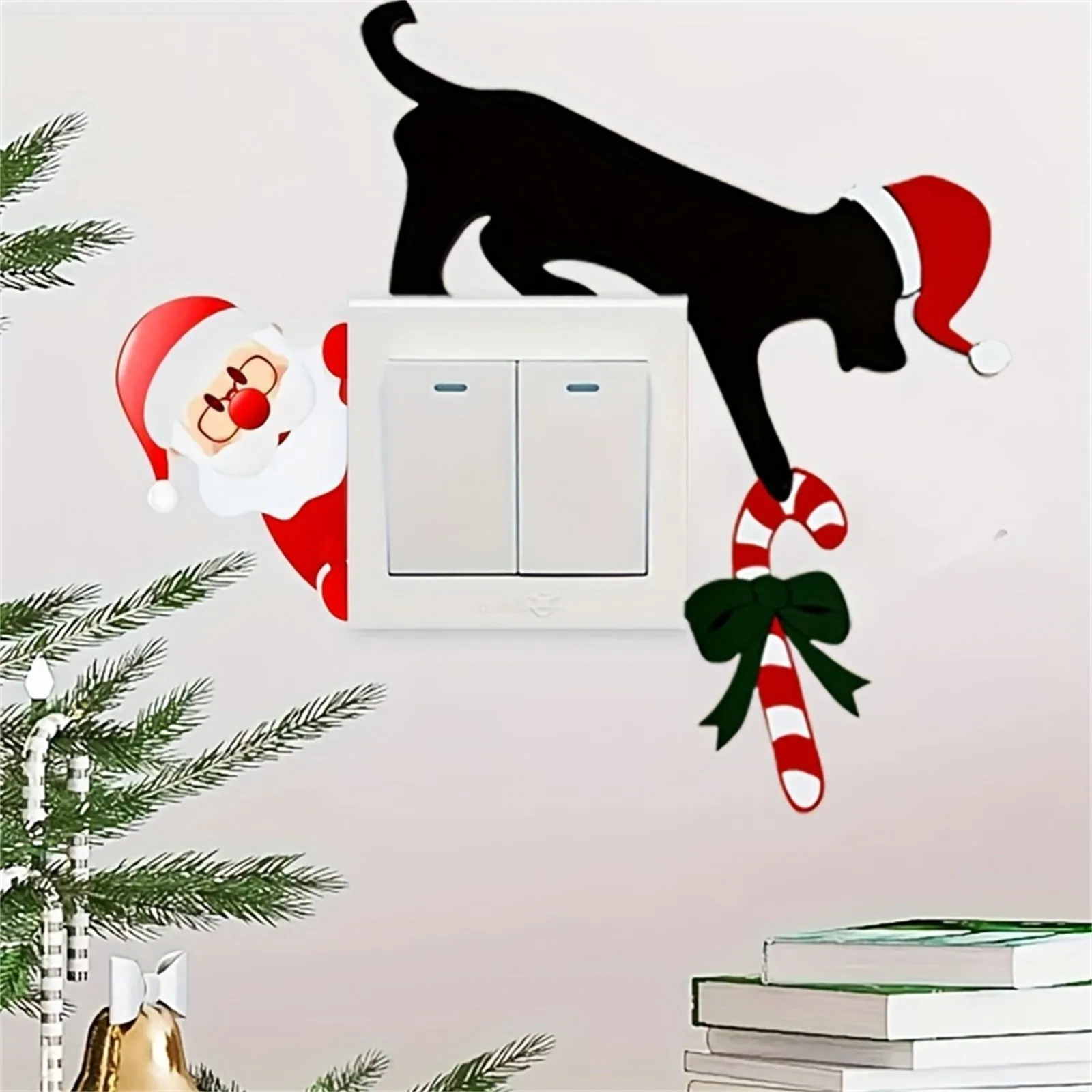 New Wooden Christmas Door Toppers Decor Christmas Door Corner Black Cat Sign Decoration Christmas Animal Door Frame Decoration