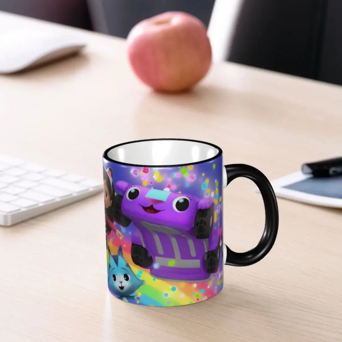 Customized G-Gabbyes D-Dollhouses Mugs Rainbow Pattern Coffee Ceramic Mug Cup Creative Present