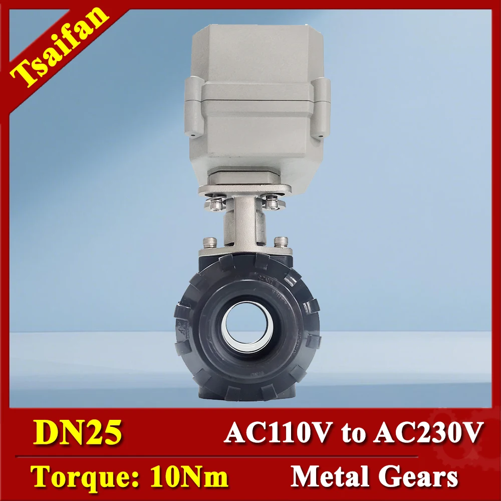 

TSai Fan 1 "Электрический запорный клапан с высоким расходом AC110V IP67 Водонепроницаемый клапан с приводом DN25 с концевым выключателем