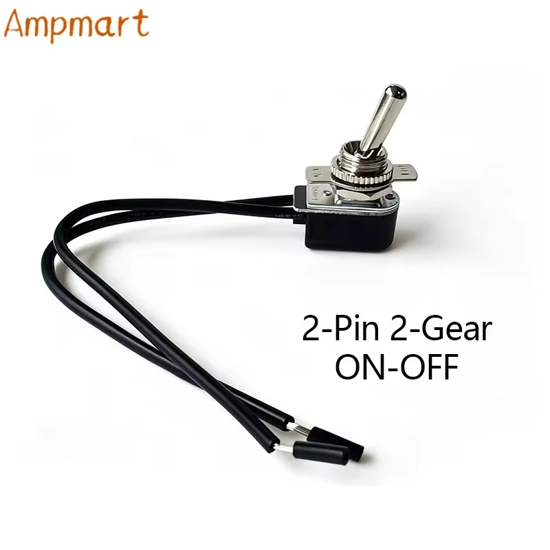 Ampmart 2 Pin 2 Position ON OFF Toggle Switch With Wires 3A 250V 6A 125V HIFI Amplifier DIY Parts