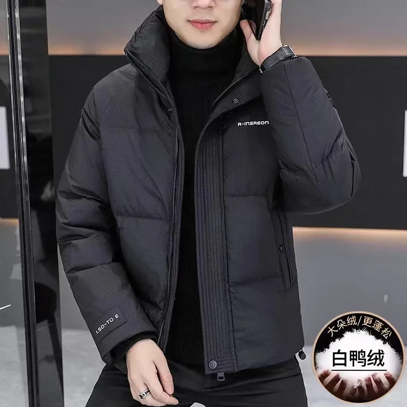 Winter Down Jacket Men Luxury Brand High-end White Duck Down Coat Warm Windproof Outerwear Business Casual Long Sleeve Zipr Tops
