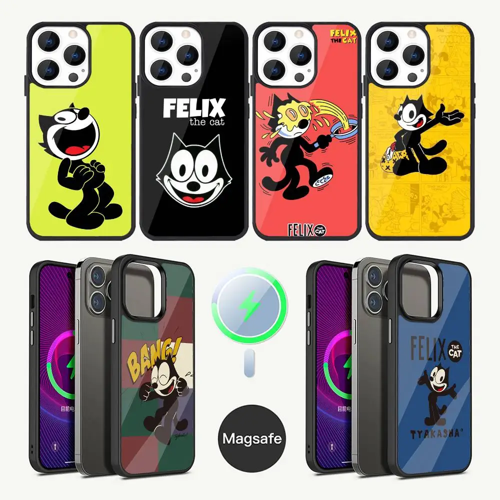 

Cartoon F-Felix the C- Cats Phone Case For iPhone 17,16,15,14,13,12,11,Plus,Pro,Max Mini Magsafe Magnetic Wireless Charging
