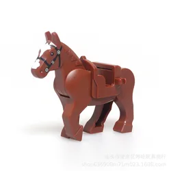 Building Block MOC Part War-horse with Saddle Saddle Horse Military Scene Accessories Compatible with Lego Part