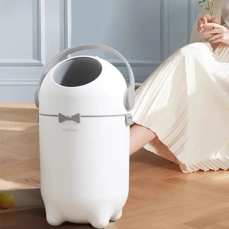 Diaper Disposal Bin Deodorant Trash Can Luxury Bathroom Plastic Litter Bins Large Capacity Nappy Dustbins Domestic Cleaning