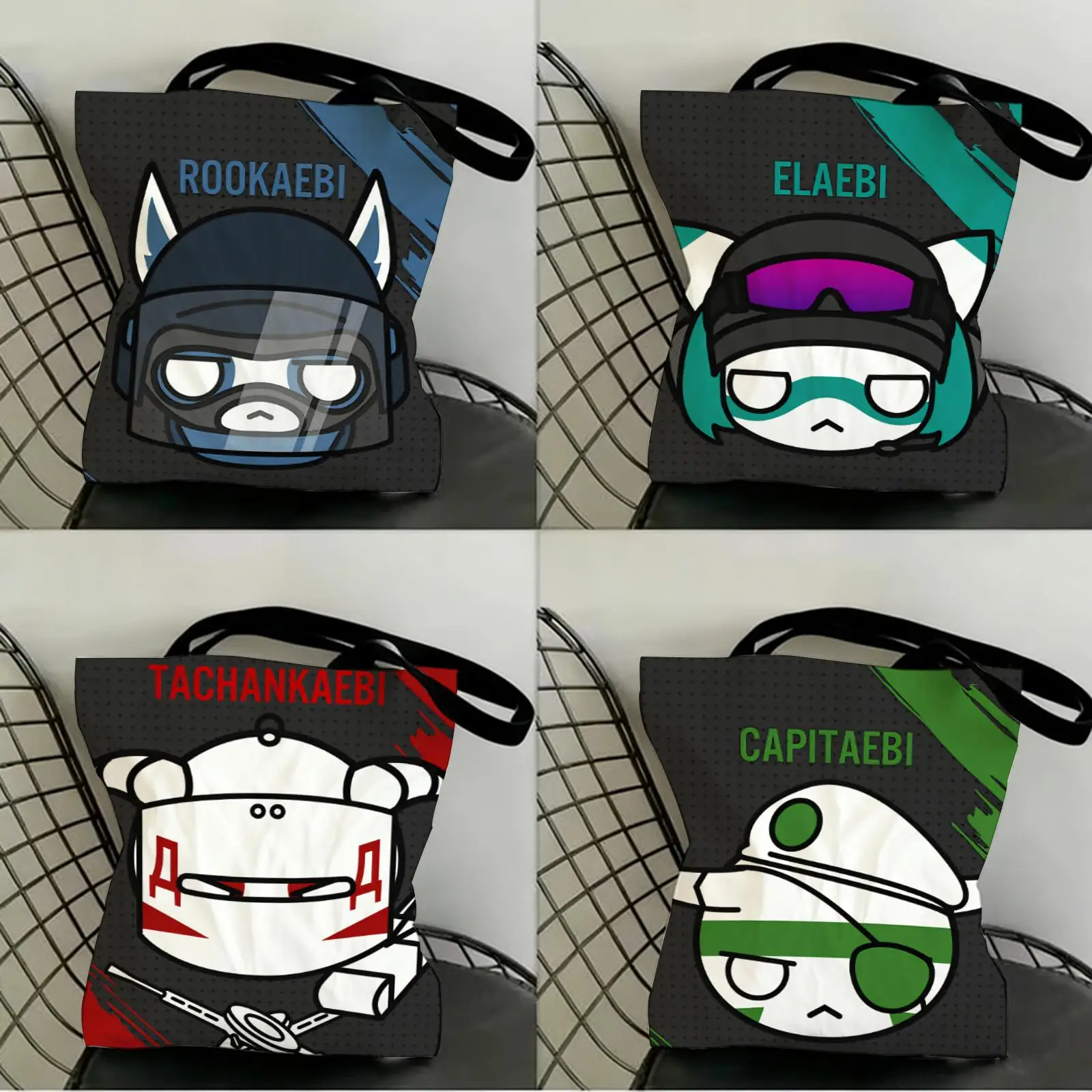 

Game D-DOKKAEBIS Storage Bags Canvas Double-Sided Print Fashion Shoulder Tote Shopping Bag Gift Eco Handbags