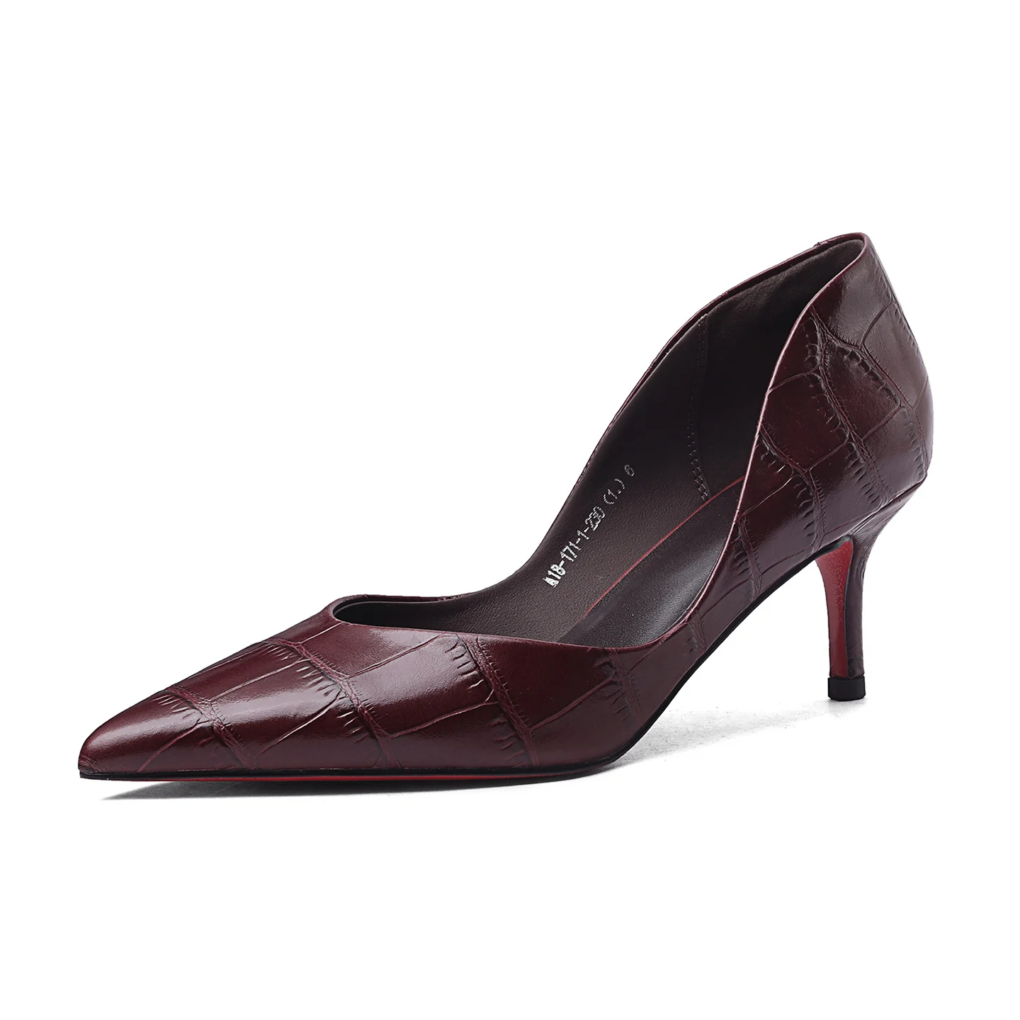 Handmade Genuine Leather Cowhide Womens Shoes,Pointed Toe High Heels,Sexy Party Women Pumps
