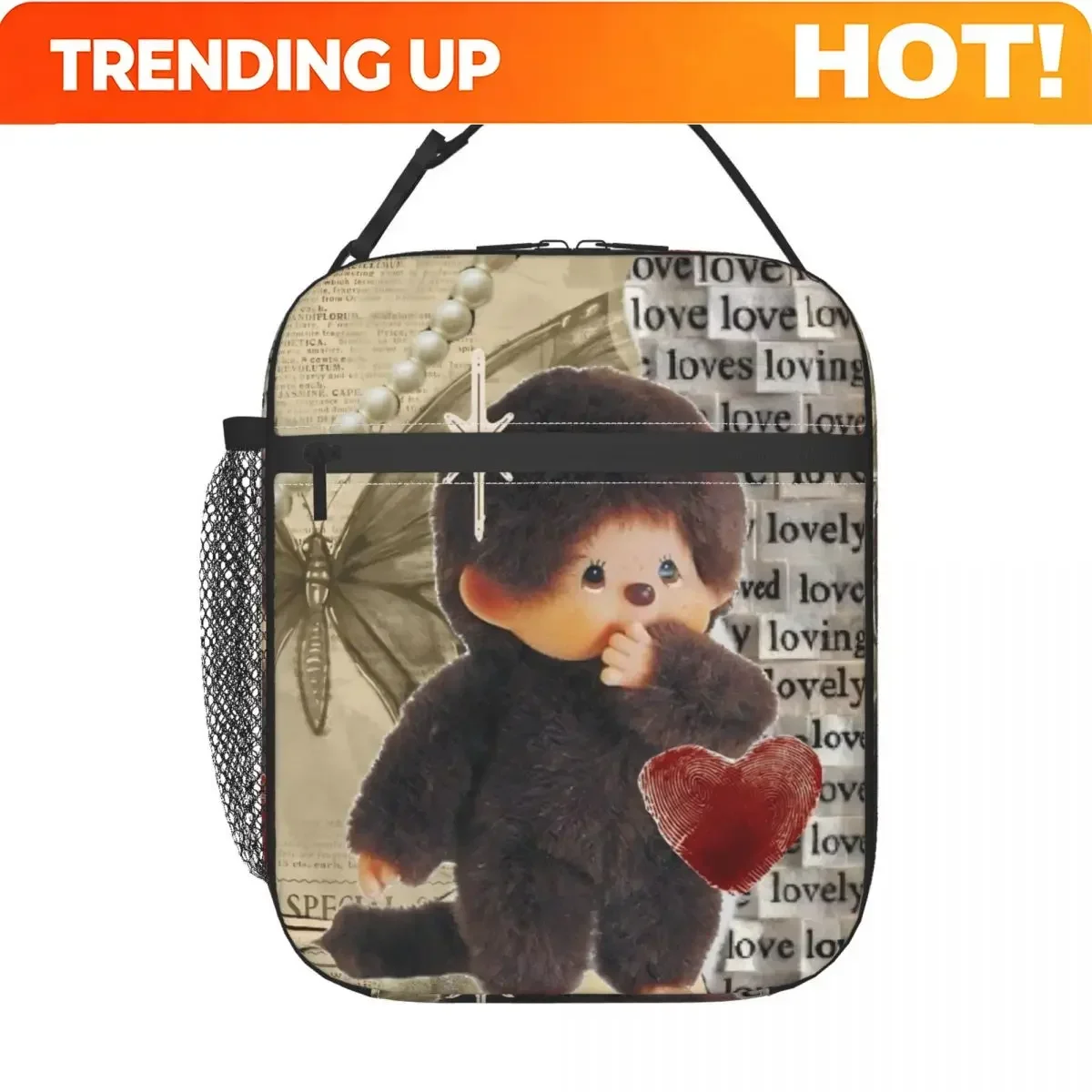 Custom Bag Custom Kawaii Monchhichis Accessories Insulated Lunch Bag For Office Food Storage Bag Portable Cooler Thermal Lunch B