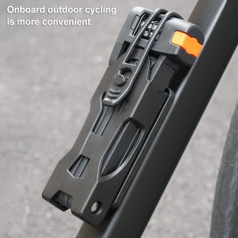 High Security Bike Lock Heavy Duty Waterproof Bicycle Combination Lock 4-digit Resettable Folding Code Lock Anti-theft Road