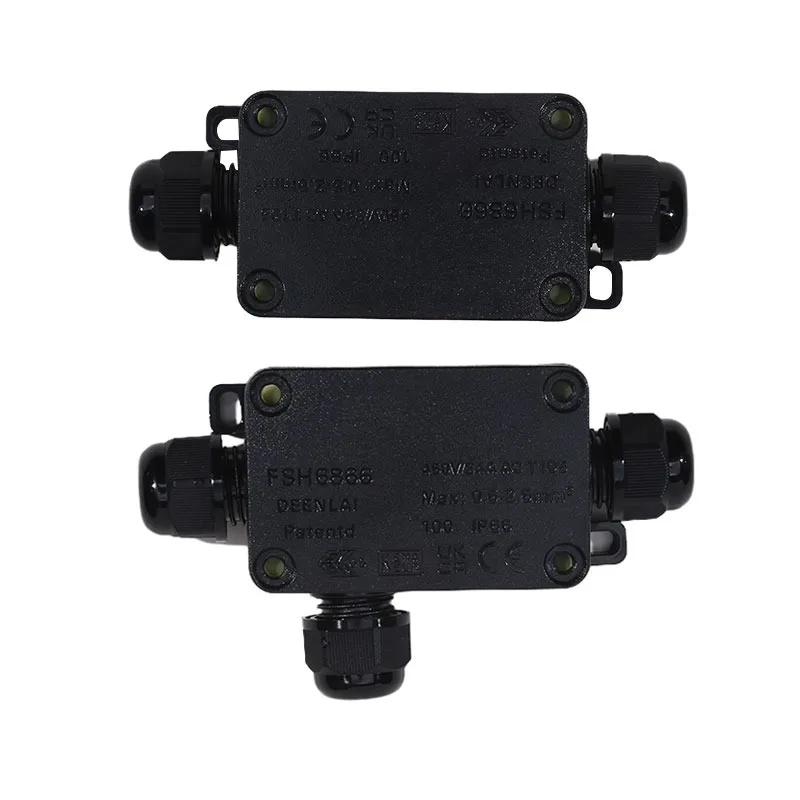 1 Pcs 2 Way IP66 Outdoor Waterproof Cable Connector Junction Box With Terminal 450V