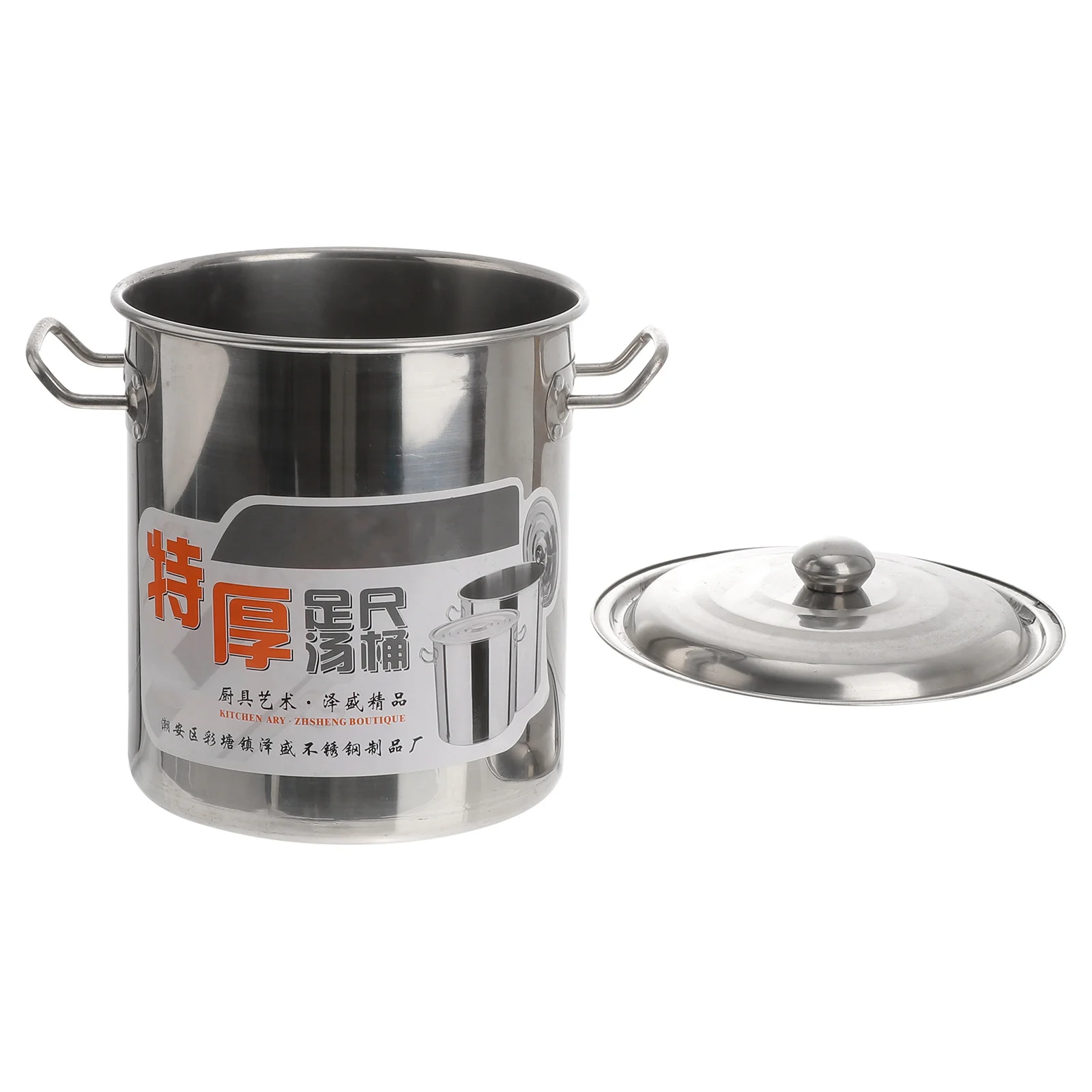 

Stainless Steel Stockpot 22Cm Large Capacity Soup Pot Easy To Clean Handles For Home Kitchen Hotel Cooking Soup