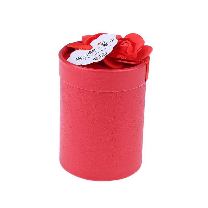 1Pc Round Flower Paper Boxes Gift Packaging Box Lid Flowers Bucket Gift Box Gift Candy Party Wedding Gift Candy Box