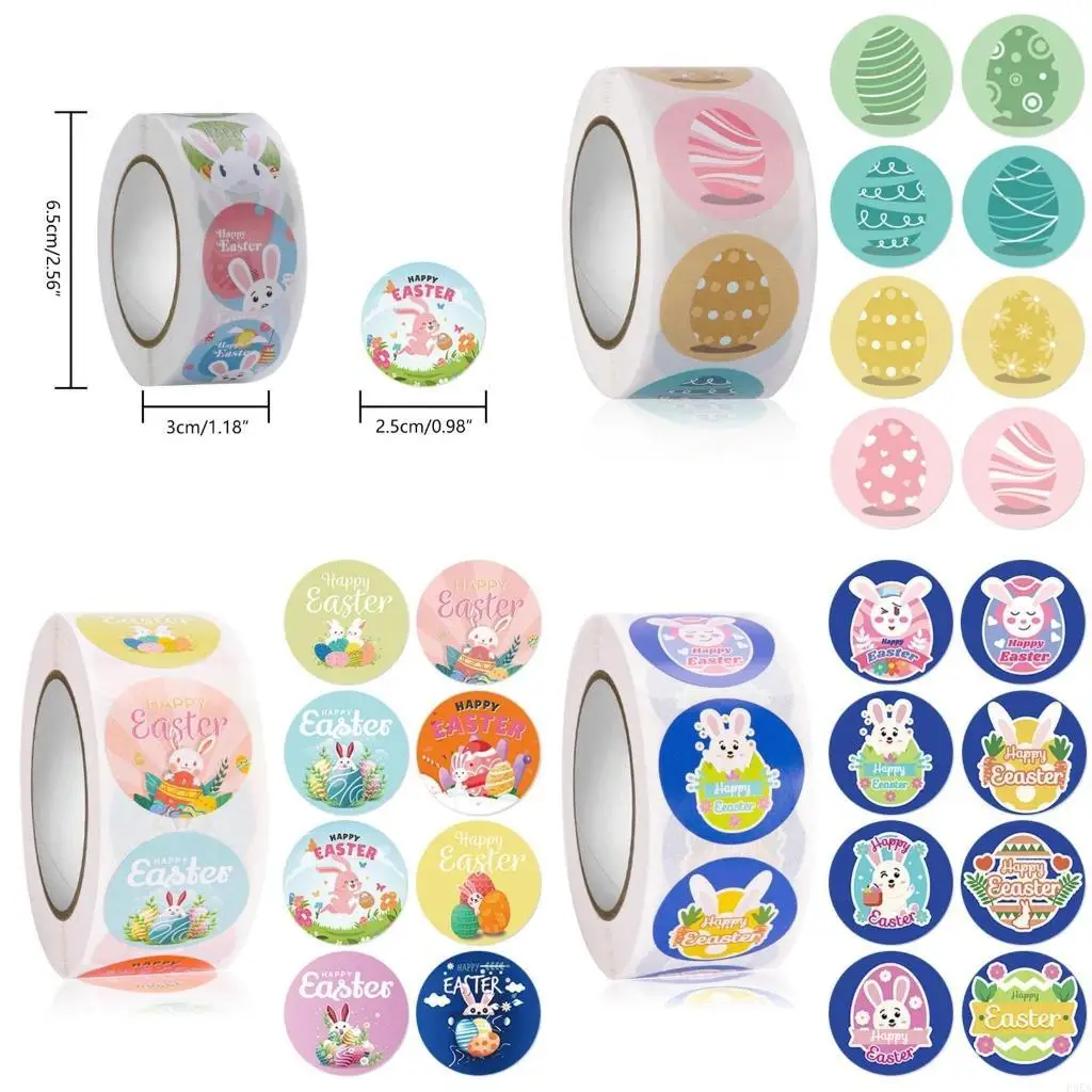 

500pcs Happy Easter Sticker Decorative Stickers for Kids Spring Party Supplies