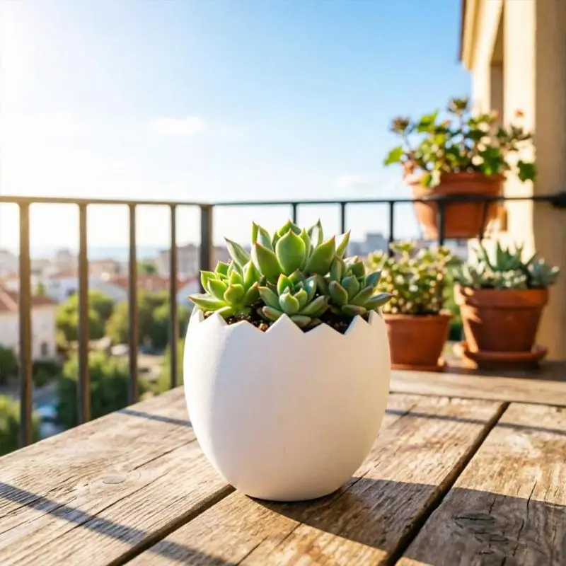 3d Printed Ornament One-piece Molded Decoration 3d Printed Cracked Egg Planter Eggshell Flowerpot Modern Ceramic-finish Holder