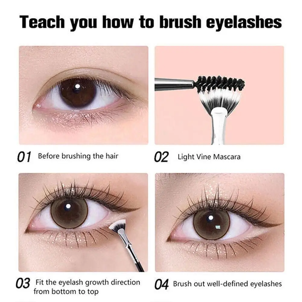 1pcs Fan-shaped Eyelash Brush Soft Professional Beauty Eyelash Makeup Brushes Fan Eyelash Brush Mascara Make Up Smudge Tools