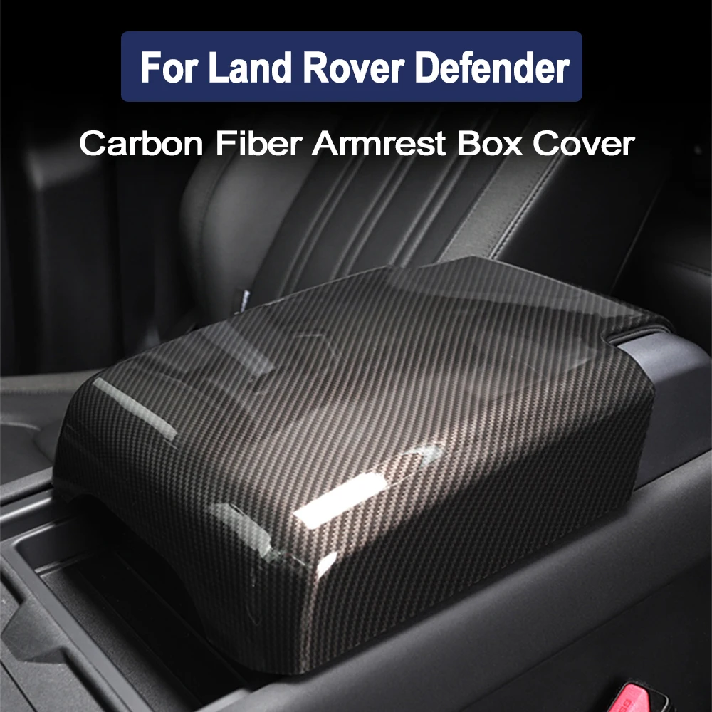 

For Land Rover Defender 2020 2021 2022 Defender 90 110 Car Armrest Box Storage Box Panel Cover Carbon Fiber Interior Accessories