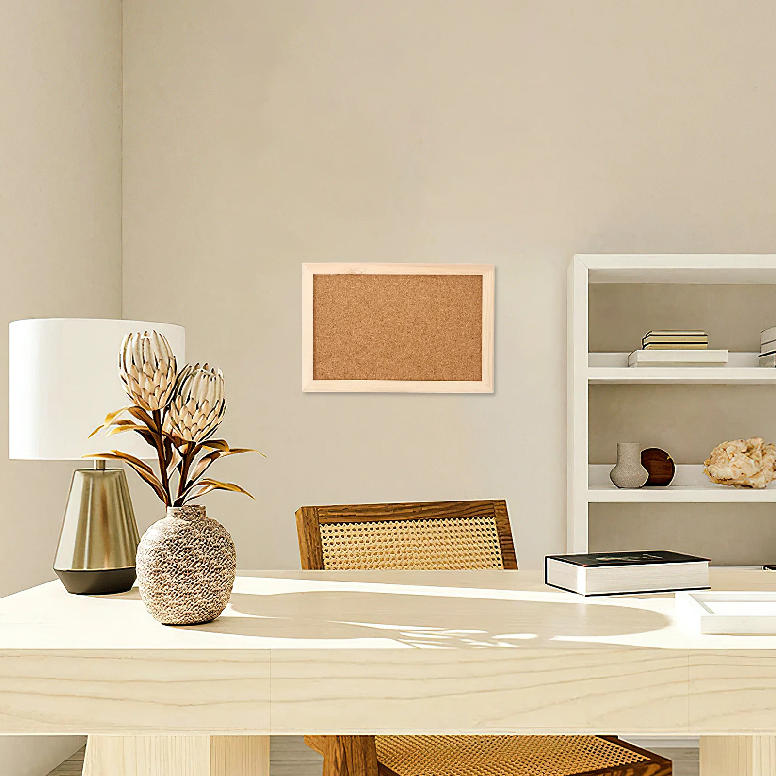 

Ciieeo 2 Pcs Wooden Bulletin Board Wall Mounted Message Organizer Office Decor Cork for Home School