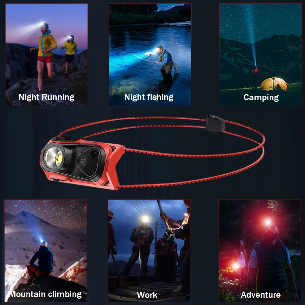 Portable Running Headlight Rechargeable LED Headlamp Camping Head Flashlight Head Torch Work Light Outdoor Cycling Supplies