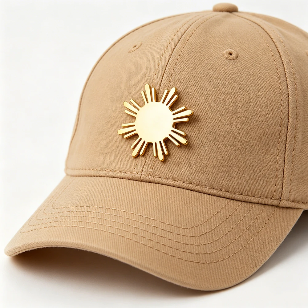 Philippine Sun Symbol Brooch Stainless Steel Filipino National Symbol Lapel Pin for Bags Cap Women Men Badge Patriotic Jewelry