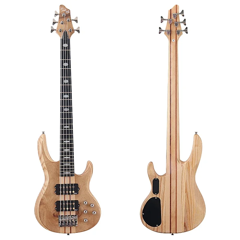 شجرة العقدة أعلى نشط 5 سلسلة الغيتار الكهربائي باس 43 بوصة باس الغيتار الصلبة أشوود الجسم مع كندا القيقب الرقبة