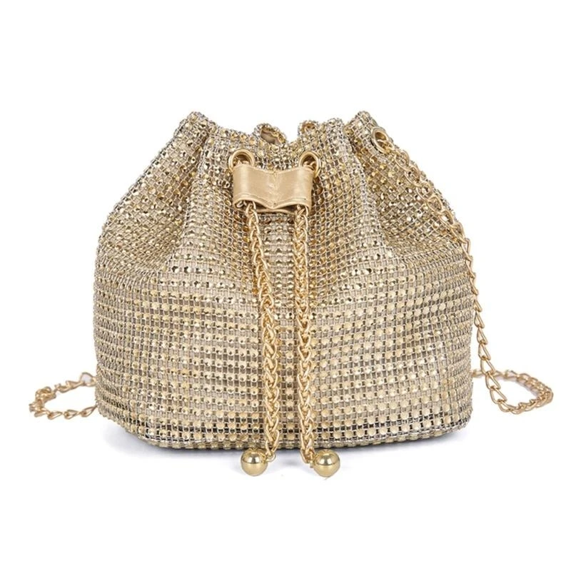 X7XC Drawstring Bucket Bag Portable and Eye Catching Crossbody Purse Carry Your Belongings in