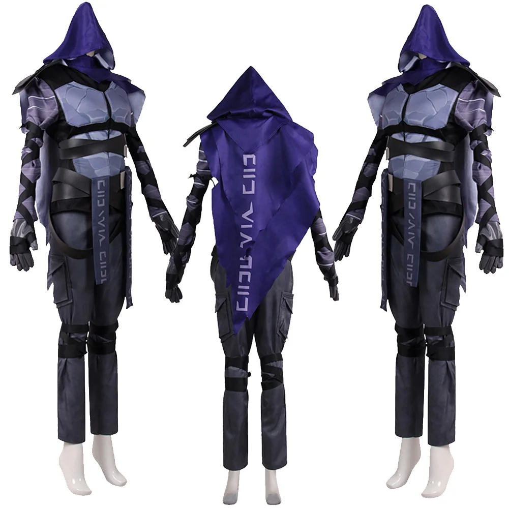 Men Omen Cosplay Fantasy Costume Game Valorant Disguise Gloves Cloak Costume Boys Adult Male Halloween Carnival Party Suits