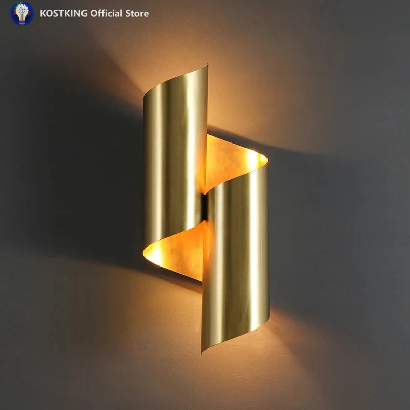 Medium Wrapped Sconce VC TV background wall light bathroom hallway light entrance staircase mirror front light household