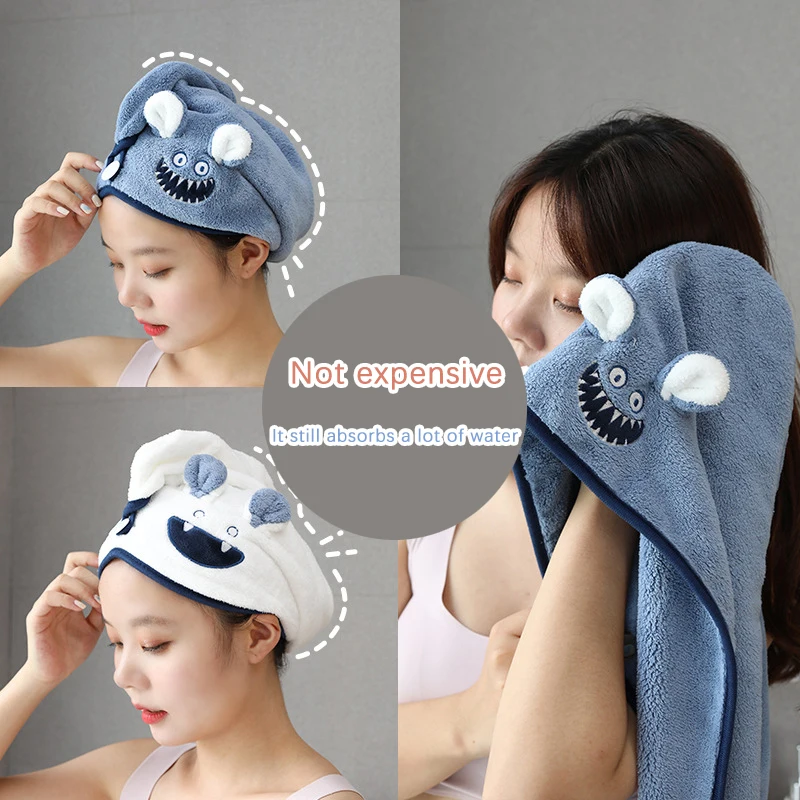 Women Soft Microfiber Towels Shower Cap Towel Bath Hats For Women Dry Hair Cap Quick Drying Soft For Lady Turban Head Girl Towel