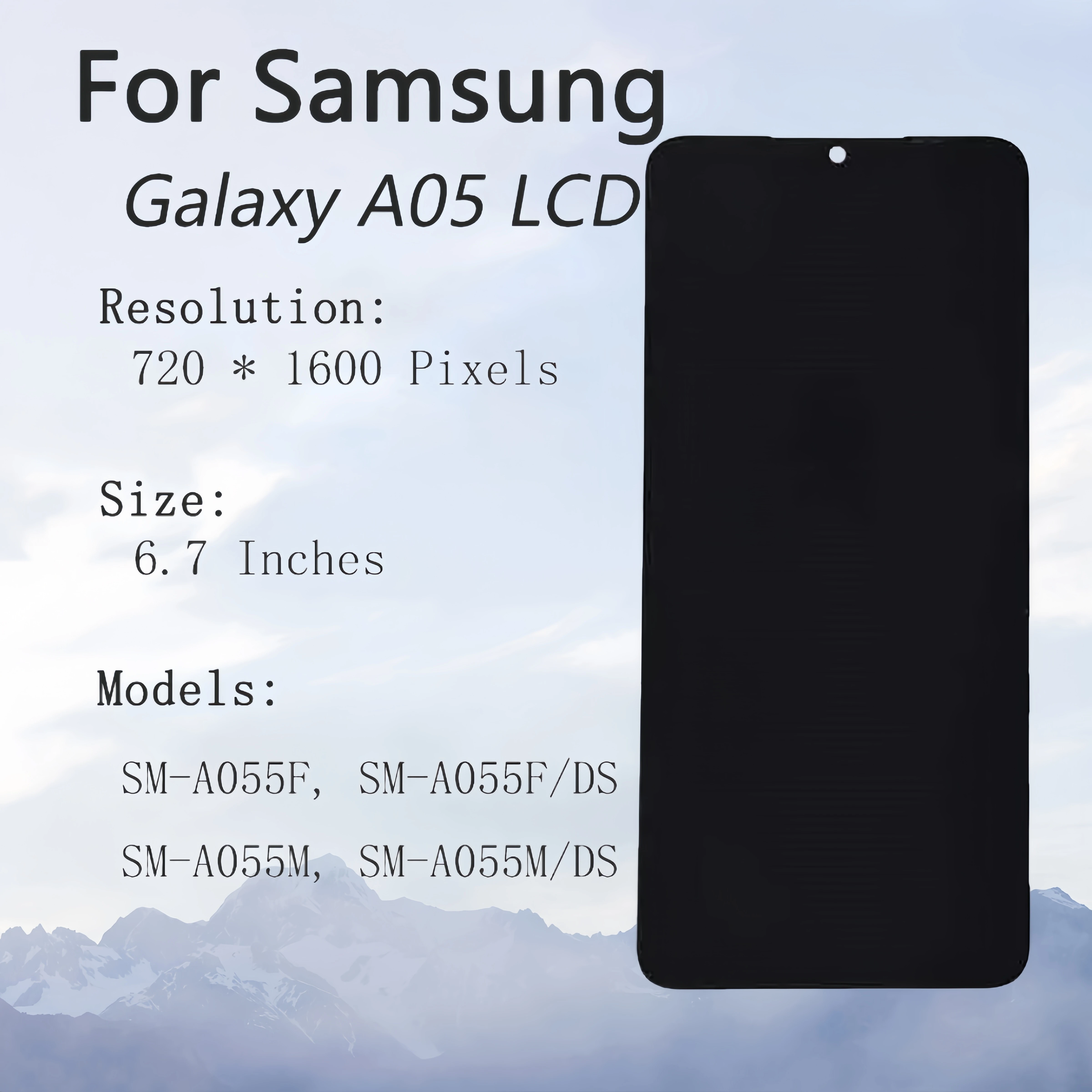 LCD Display Touch Screen Digitizer Assembly Replacement, Samsung Galaxy A05, A055, SM-A05F, A055F, DS, A055M, AM55M-DS