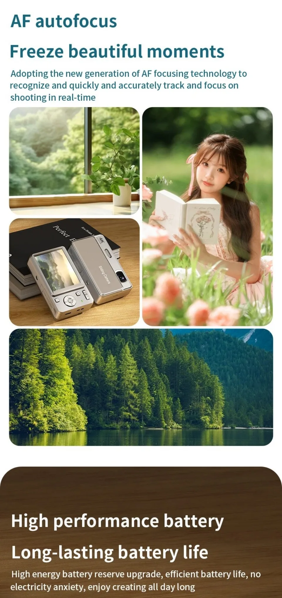 4K HD Sliding Digital Camera 64MP Retro CCD‑Style Mini Camera IPS Screen Multiple Shooting Modes Student Campus Photo Video Cam