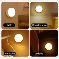1pc Motion Sensor Night Light - Wireless LED Detector Lamp for Bedroom, Staircase, Closet, and Room Decor-night 3