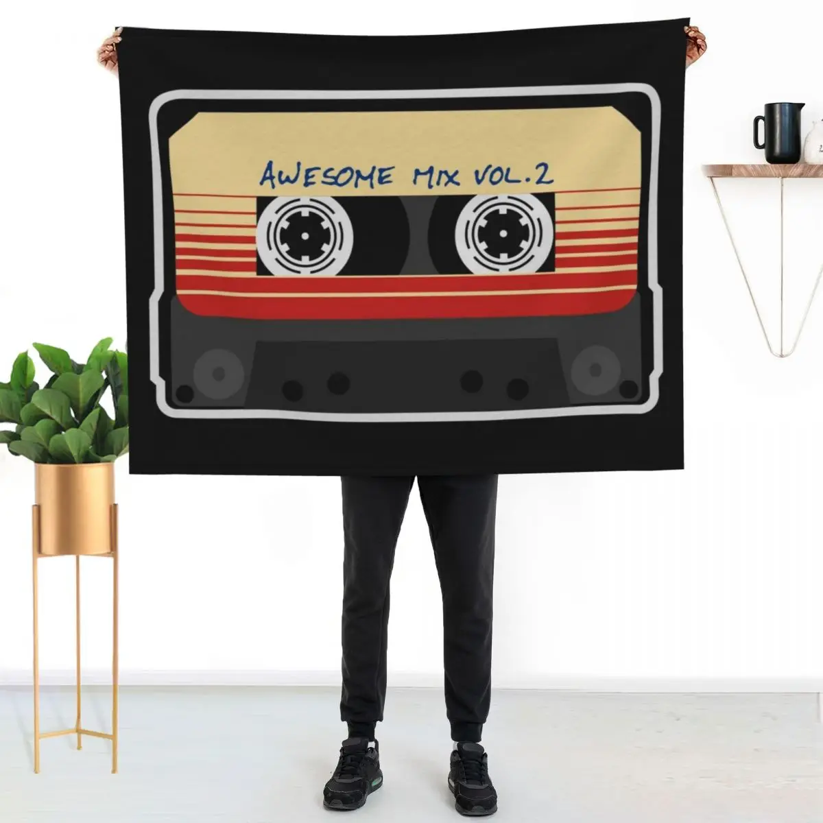 

Awesome, Mixtape Vol 2, Cassette, Retro, Throw Blanket Soft Warm Blanket Gift for Grandparents