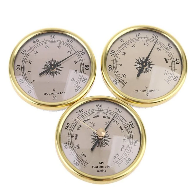 

3 IN 1 Air Pressure Gauge Thermometer Hygrometer Barometer Weather Forecast 72mm