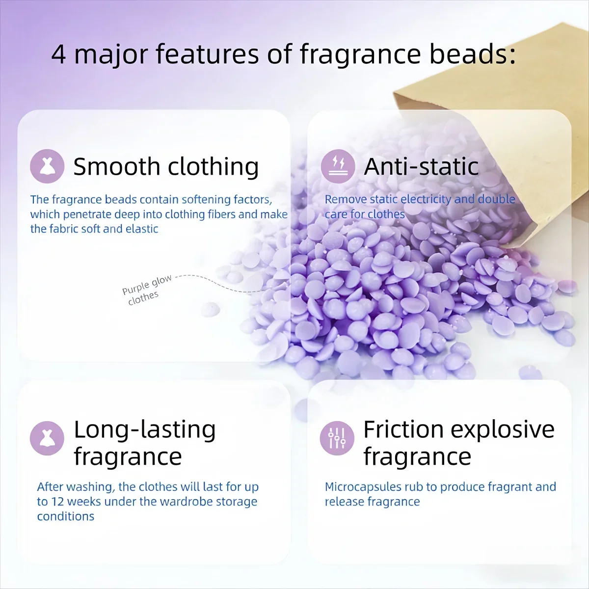 Laundry Scent Booster Beads,Net Weight 800g per bottle, with measuring scoop.  Fragrance Enhancer, Active Floral Scent. Fabric S view 5
