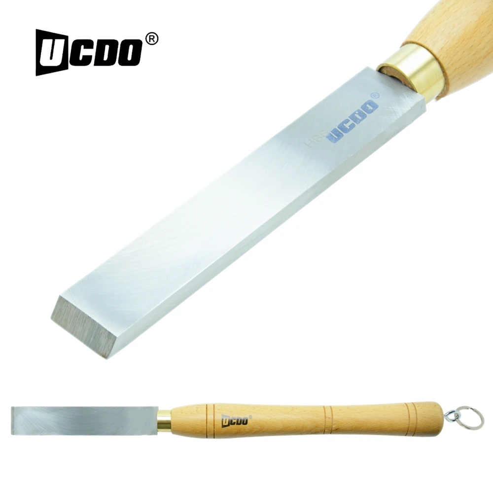 Dłuto UCDO do tokarki do drewna 25MM HSS Dłuto proste do toczenia drewna z rękojeścią z litego drewna do tokarki do obróbki drewna