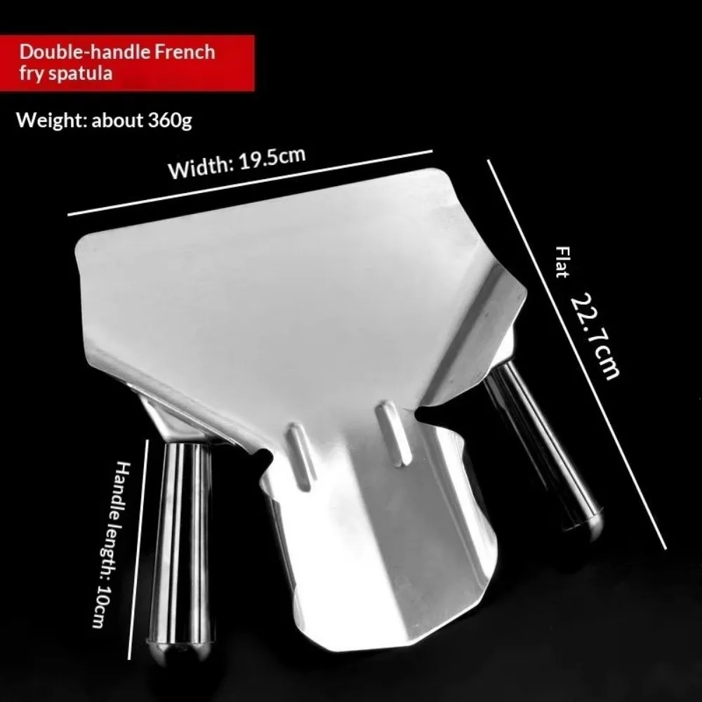 Professional Stainless Steel French Fries Shovel Single/Double Handle Packing Shovel Fries Shovel Loader for Hamburger Popcorn