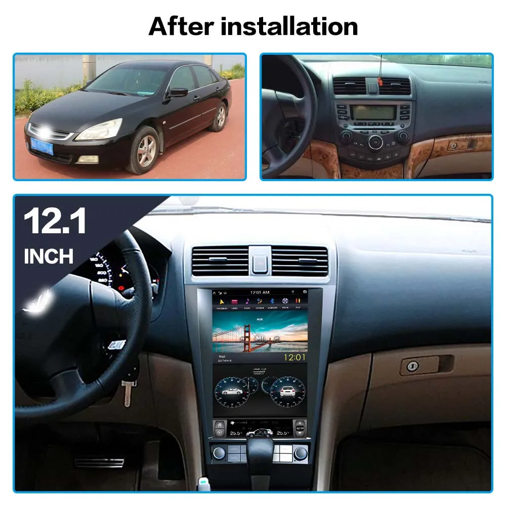 Radio Multimedia con GPS para coche, reproductor estéreo con grabadora de Cassette, navegador Navi, Carplay, 1 Din, para Honda Accord 2003 - 2007