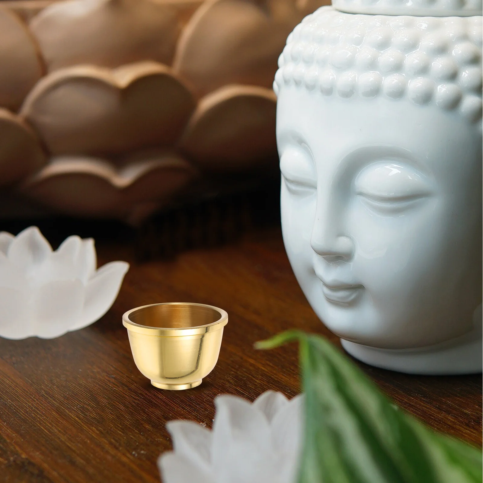

Brass Offering Cup Copper Material Chalice Goblet For Buddhist Rituals Water Purification Bowl Altar Decor Votive Holder