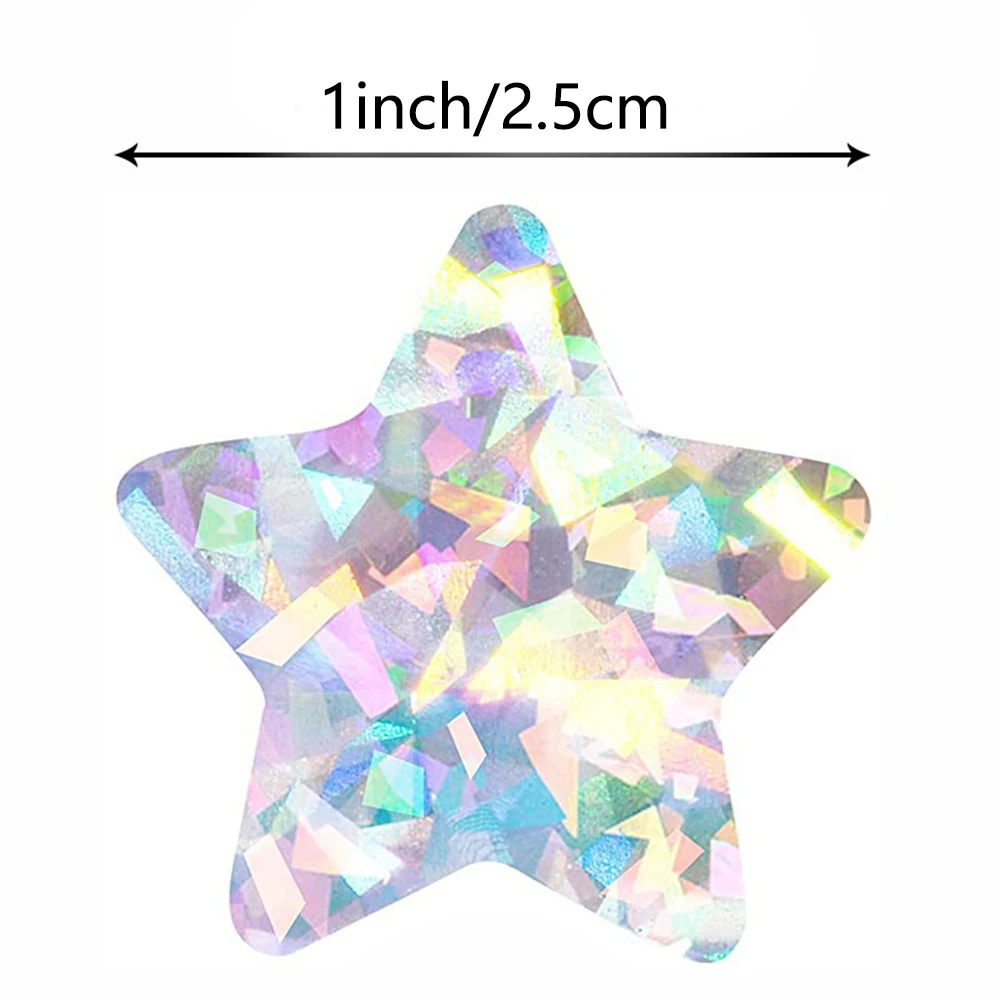 50-500pcs Silver Foil Star Stickers Labels Holographic Stickers For Kids Reward Wall Crafts Classroom Teachers Supplies Sticker