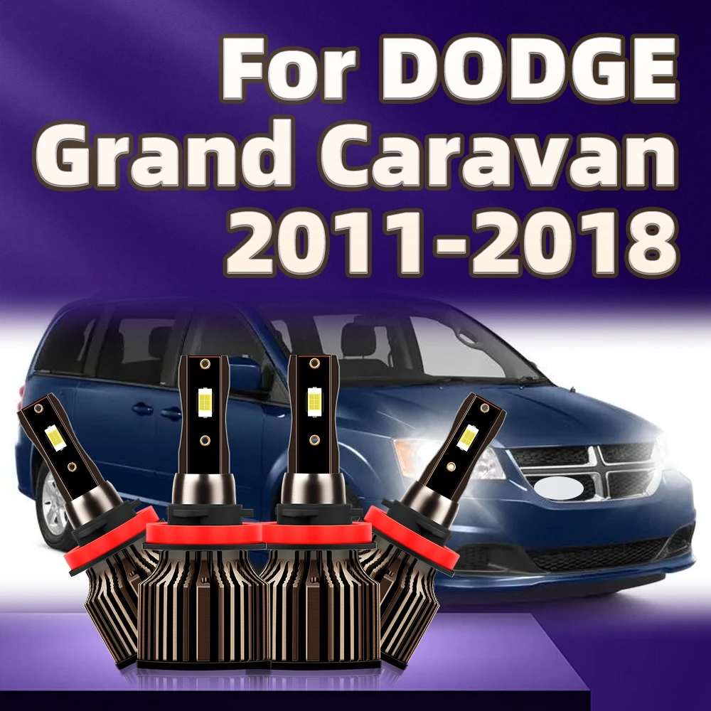 2/4Pcs LED Lights 6000K 170W White H11 Car Headlight For DODGE Grand Caravan 2011 2012 2013 2014 2015 2016 2017 2018