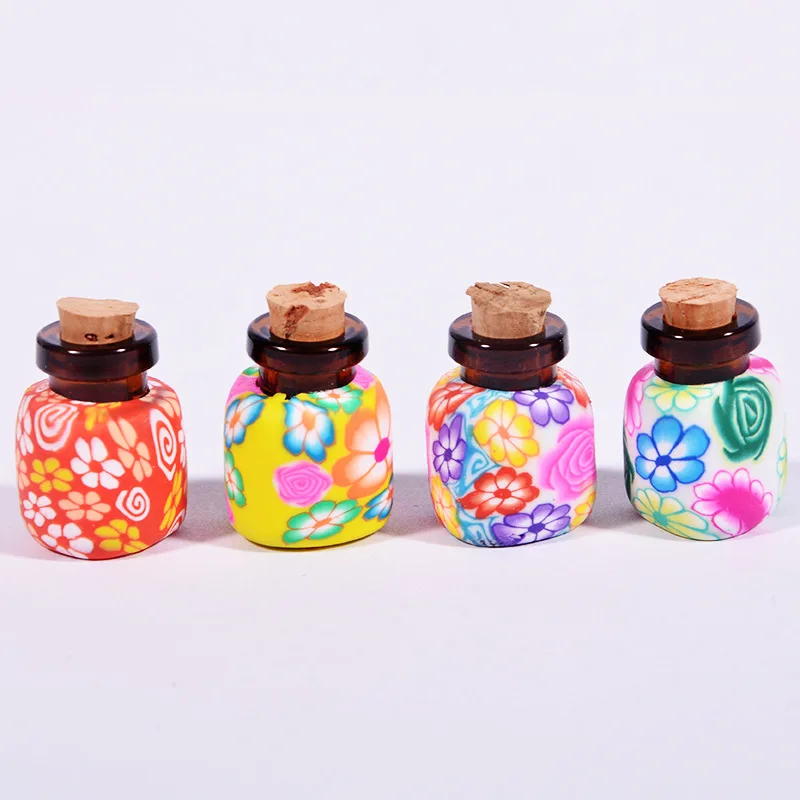 10pcs/lots 2ml Mini Glass Bottle With Cork Amber Glass Essential Oils Bottles Wish Bottles wedding Gift