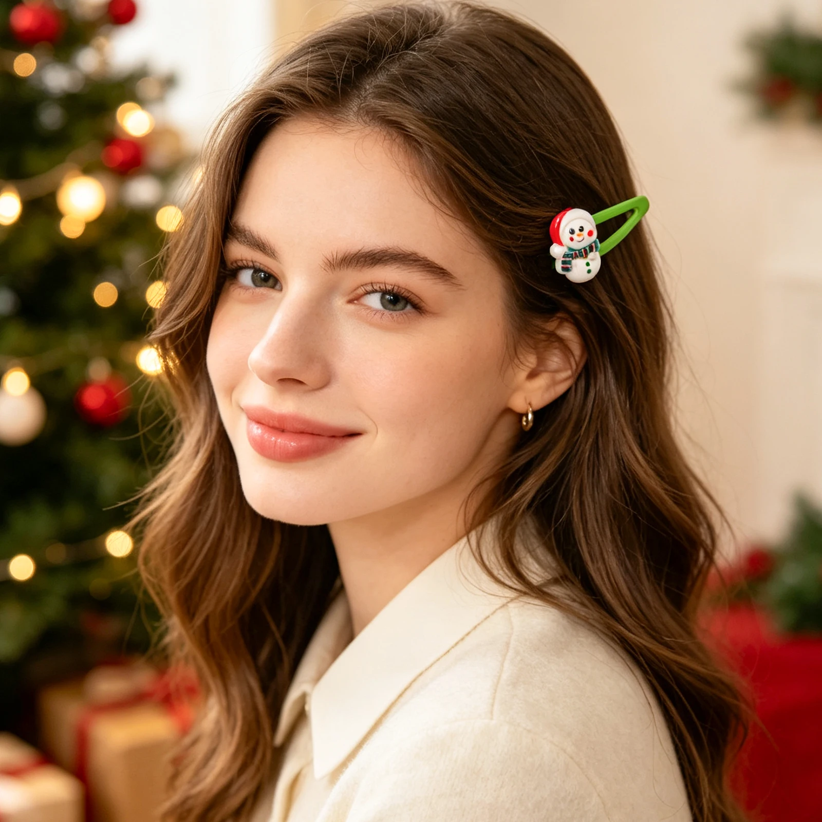 10/20/30 pieces, cute Christmas mixed style hair clips, Christmas bells, Christmas trees, girls' party hair accessories.